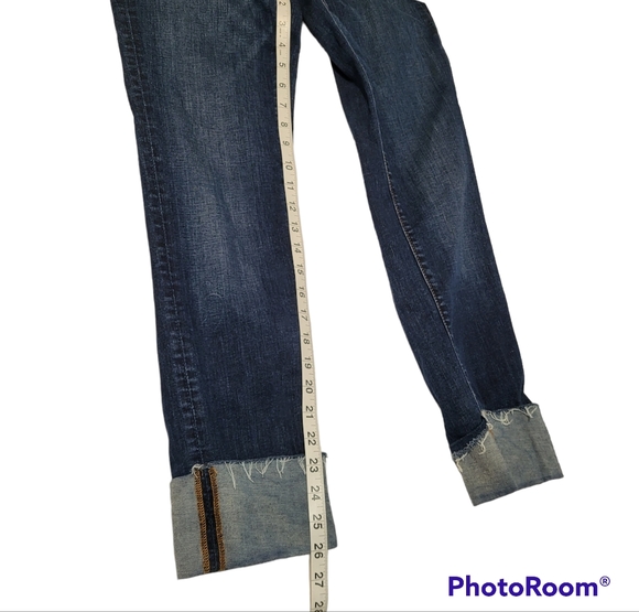 Loft Dark Wash Women's Blue Jeans Cuffed Size 4/27 - Picture 12 of 13